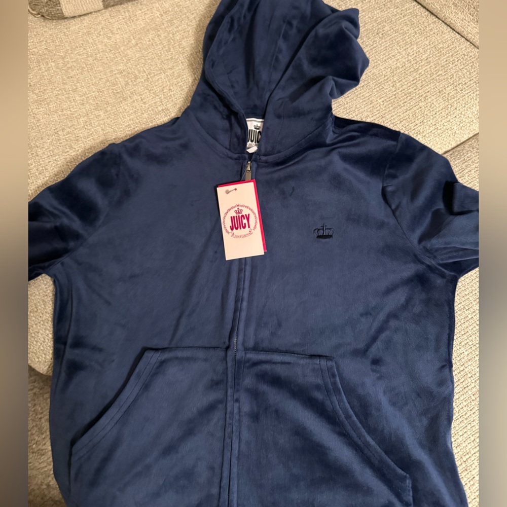 Juicy Couture Navy Blue Hooded Velour set.